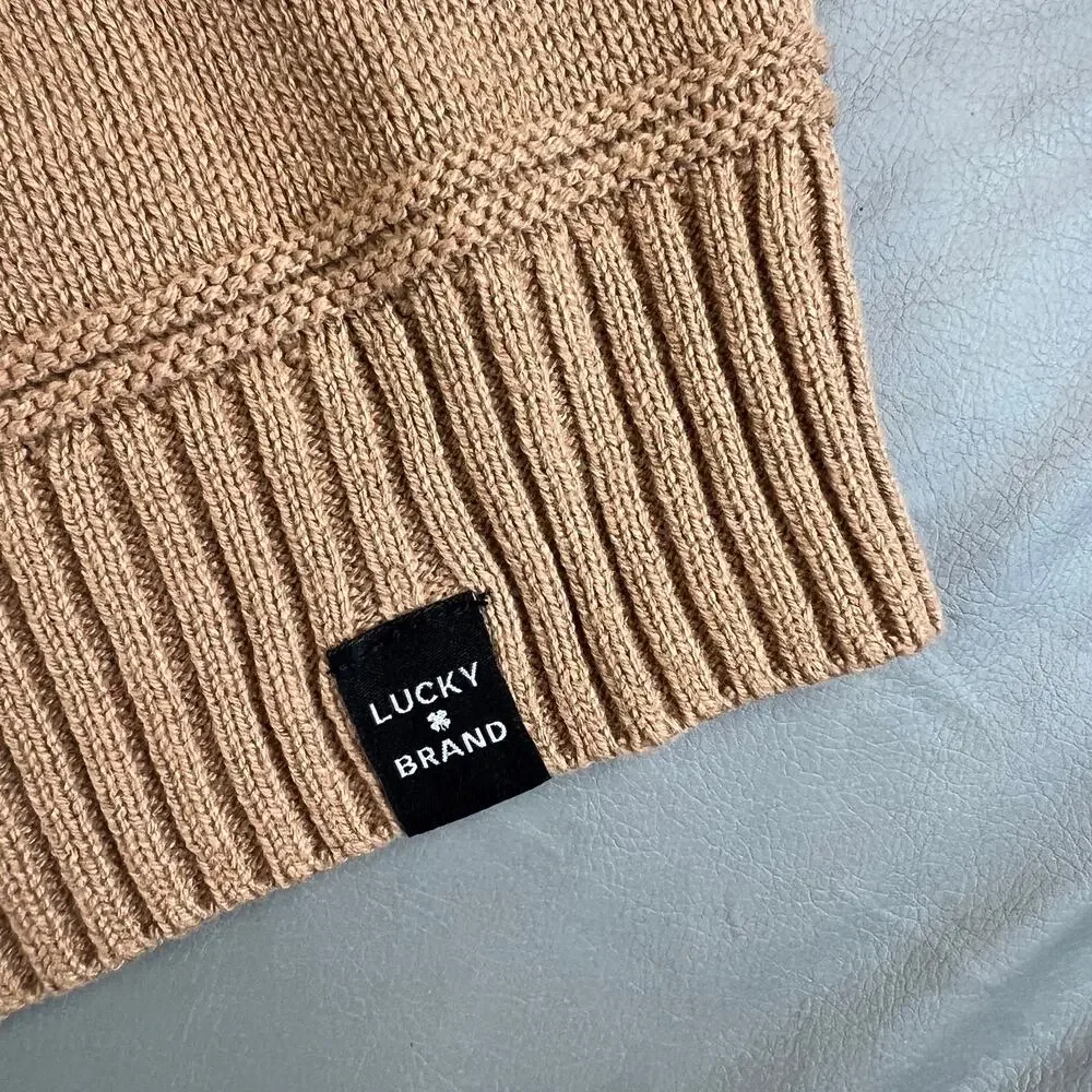 Lucky Brand Crewneck Jaquard Pattern Ribbed Sweater XXL